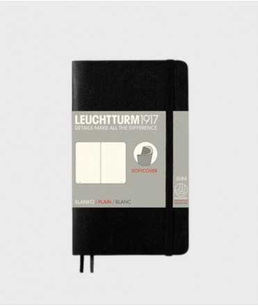 Libreta Pocket A6. Tapa blanda negro. Acabado liso