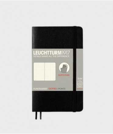 Pocket A6 notebook. Black soft top. Stitch finish