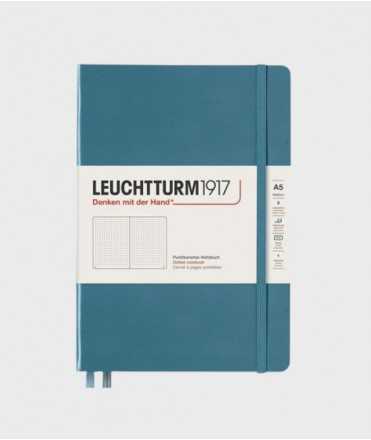 Libreta Medium A5. Tapa dura azul. Acabado puntos