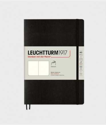 Medium A5 notebook. Black soft top. Smooth finish