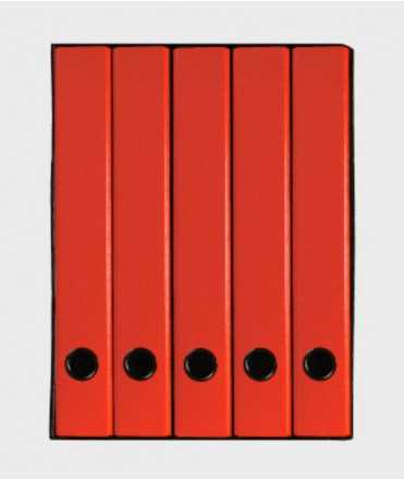 Módulo de 5 carpetas, 5 cm de llom. Rojo 
