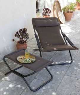 Transabed AirComfort Sun Lounger, Black Steel