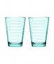 Vaso de vidrio. Verde agua, 33cl.