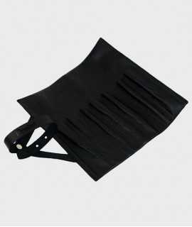 Black leather roll Pentel up case