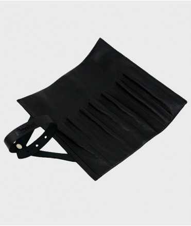 Black leather roll Pentel up case