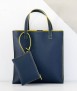 Denim bag with toiletry bag