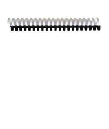 Canonets de plàstic. Mida: 38 mm. Color blanc. 21 anelles. 