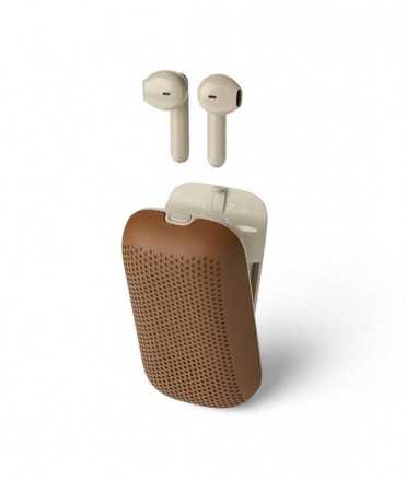 Auriculares y altavoz Speakerbuds, Marrón