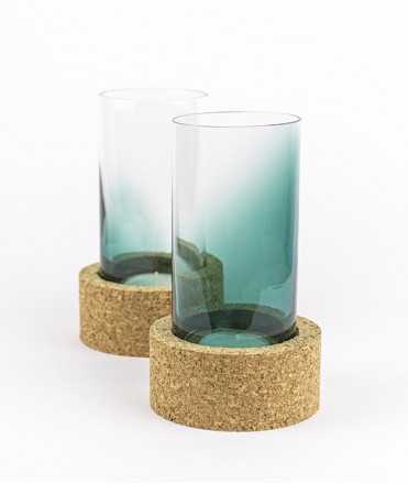 Volto Candle Holder, Green