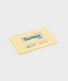 Tartan notepad. Size: 7.6x12x7 cm. Yellow color. 100 units.