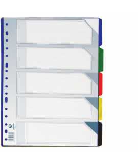 Separador de plàstic transparent mida din a4 5 posicions