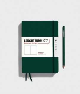 Medium A5 notebook. Green hardcover. Smooth finish