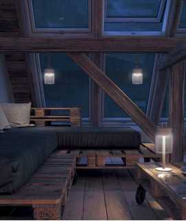 Soirée Battery-Powered Light, Blue