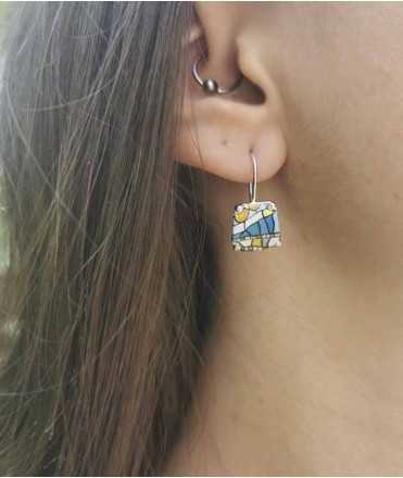 Pendientes gancho Palau de la Música, Azul