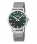 Mondaine SBB Classic watch, 40 mm. Mesh. Green
