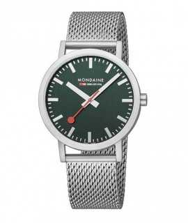 Mondaine SBB Classic watch, 40 mm. Mesh. Green