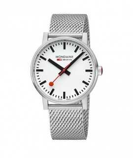 Mondaine SBB Evo2 watch, 43 mm. Mesh