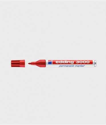 Retolador permanent Edding 3000, 3 mm. Vermell