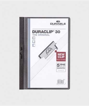 Dossier with clip Duraclip, spine 3 mm. Black