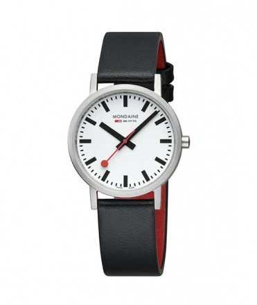 Mondaine SBB Classic watch, 36 mm. Vegan leather