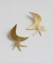 Women's, moon and star earrings