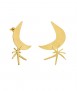 Women's, moon and star earrings