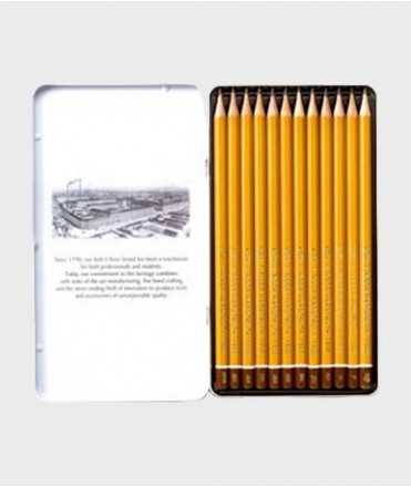 Graphite pencil hardness from 8B to 10H, 24 u.
