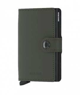 Matte Miniwallet Secrid Card, Green and Black