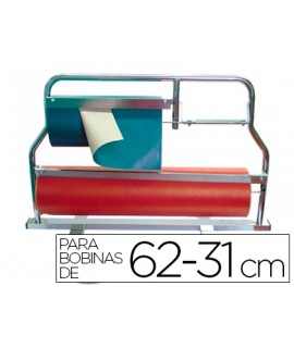 Portarrollo metal mostrador corta papel para bobinas de 62-31 cm