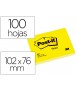 Bloc de notas adhesivas quita y pon post-it 76x102 mm con 100 hojas 657