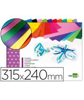 Handicraft pad liderpapel patent leather 240x315mm 10 sheets assorted colors