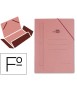 Carpeta liderpapel gomas tres solapas carton compacto folio color cuero