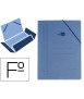 Carpeta liderpapel gomas tres solapas carton compacto folio color azul