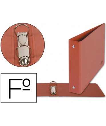 Carpeta de 2 anillas 25mm redondas liderpapel folio apaisado carton cuero