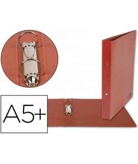 Carpeta de 2 anillas 40mm redondas liderpapel cuarto carton cuero