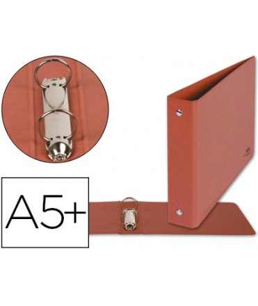 Carpeta de 2 anillas 40mm redondas liderpapel cuarto apaisado carton cuero