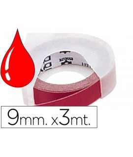Cinta dymo 3d 9mm x 3 m roja tradicional