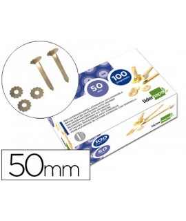 Brass liderpapel binders with washer 50 mm box of 100 units