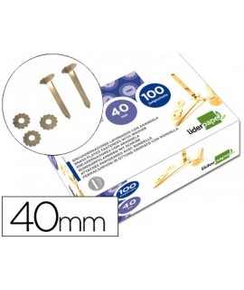 Brass liderpapel binders with washer 40 mm box of 100 units