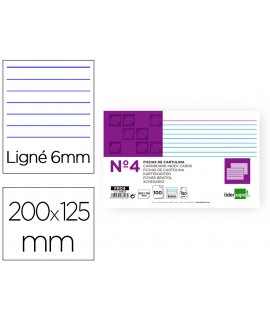 Ficha liderpapel rayada nº4 125x200 mm 180gr paquete de 100 unidades