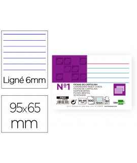 Ficha liderpapel rayada nº1 65x95 mm 180g/m2 paquete de 100 unidades