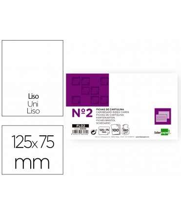 Ficha liderpapel lisa nº2 75 x 125mm paquete de 100 180g