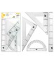 Juego escuadra y cartabon 25cm regla 30cm y semicirculo 15cm liderpapel en petaca incolora