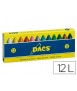 Lapices cera dacs caja de 12 unidades colores surtidos