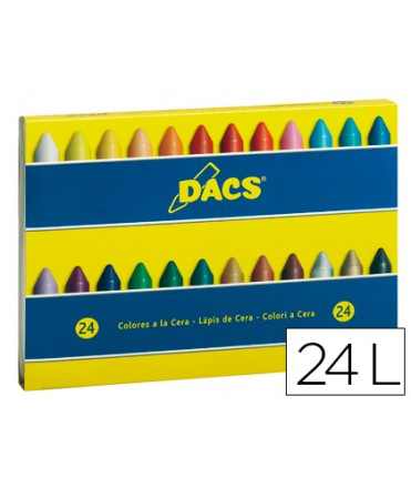 Lapices cera dacs caja de 24 unidades colores surtidos