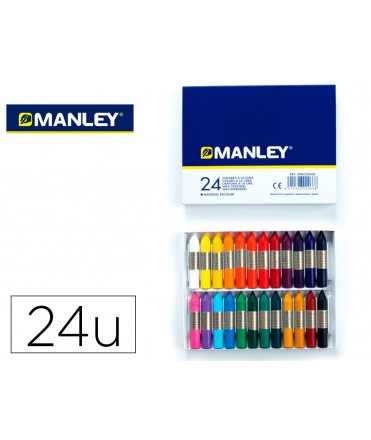 Lapices cera manley caja de 24 colores surtidos