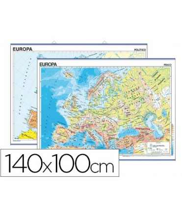 Mapa mural europa fisico/politico 140x100 cm