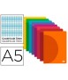 Libreta liderpapel 360 tapa de plastico a5 48 hojas 90g/m2 cuadro 3mm con margen colores surtidos