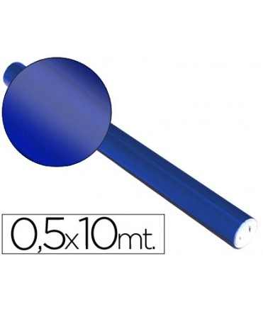 Papel metalizado azul rollo continuo de 0,5 x 10 mt