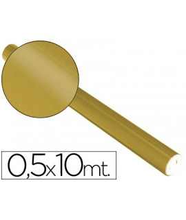 Papel metalizado oro rollo continuo de 0,5 x 10 mt